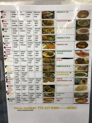 Menu photo 3 Garcia Mexican Store Vero Beach, FL