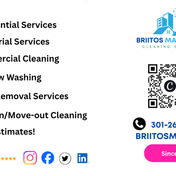 Briitos Maid Pro - Our new business cards 2026 - Home Cleaning Near Me - Gaithersburg, Maryland Briitos Maid Pro - Our new business cards 2026 - Home Cleaning Near Me - Gaithersburg, Maryland
