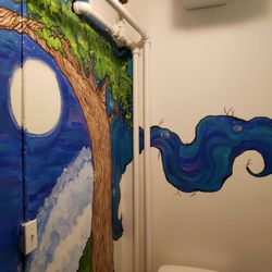 Sacred Groundz - Believe it or not this is painted on the wall in the washroom.