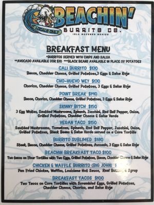 Menu photo 2 Beachin’ Burrito Isla Mujeres, ROO