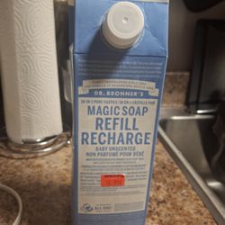 Tutti Frutti - This is the empty 946 ml cardboard container of the Dt. Bronner's Magic Soap.  I poured it into an empty plastic bottle to the rim.