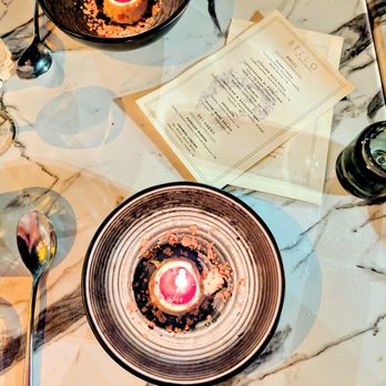 Bello by Sandro Nardone - birthday panna cotta - Italian Near Me - Newport Beach, California