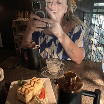 TMACS - French press coffee with goat/cream cheese cake. - Italian Near Me - Walla Walla, Washington