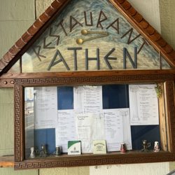 Athen - Menu by the entrance