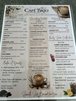 Menu photo 1 Cafe Brio Plymouth, MA Menu photo 1 Cafe Brio Plymouth, MA
