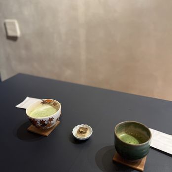 Sorate - Matcha latte (hot) and Matcha with water (hot) - Tea Rooms Near Me - New York, New York Sorate - Matcha latte (hot) and Matcha with water (hot) - Tea Rooms Near Me - New York, New York