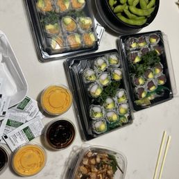 Spicy Kami, Cali, and tuna w/avocado. All delicious and correct.
