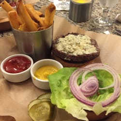 Angus burger. With blue cheese