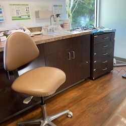Sage Dental - Surgery Office view TWO. Take a look at the front of the chipped up dirty cabinets.