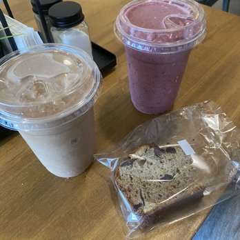 Virtue Juice + Coffee - Mocha Shake & PB shake. Banana nut slice - Juice Bars & Smoothies Near Me - Vacaville, California Virtue Juice + Coffee - Mocha Shake & PB shake. Banana nut slice - Juice Bars & Smoothies Near Me - Vacaville, California