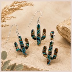 Purple Leopard Boutique - Inlaid southwestern style sterling silver jewelry.