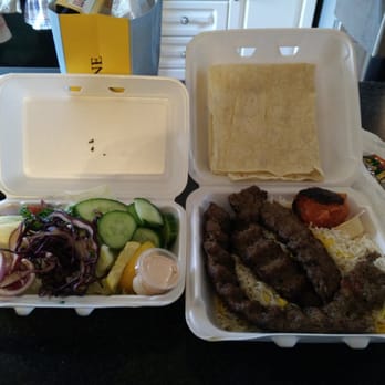 Shater Abbas Express - Koobideh kebab meal $9.99. Half rice, half salad. That's a lot of food for $10. - Persian/Iranian Near Me - Toronto, Ontario