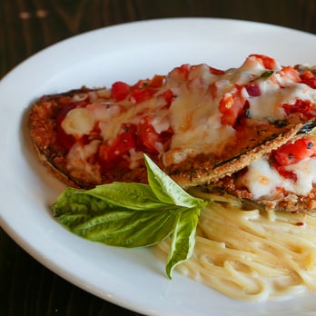 Twisted Italian - Eggplant Parmesan with Alfredo Pasta - Italian Near Me - Peoria, Arizona Twisted Italian - Eggplant Parmesan with Alfredo Pasta - Italian Near Me - Peoria, Arizona