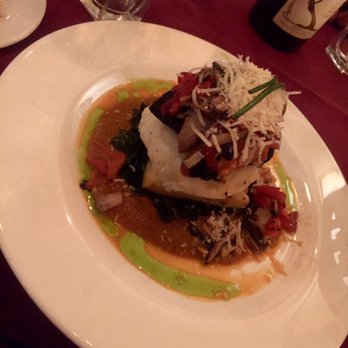 Opal - Vegetable Napoleon with Gorgonzola potato cake - Seafood Near Me - Santa Barbara, California Opal - Vegetable Napoleon with Gorgonzola potato cake - Seafood Near Me - Santa Barbara, California