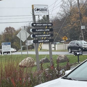 Cosmic Cafe + Smoothie Bar - Sign out front - Juice Bars & Smoothies Near Me - Newtown, Connecticut