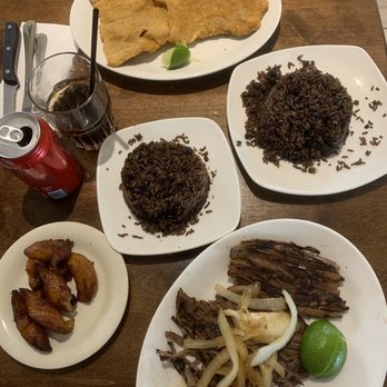 Islas Canarias Cafe - Vaca Frita (bottom) Breaded steak (top) - Spanish Near Me - Miami, Florida Islas Canarias Cafe - Vaca Frita (bottom) Breaded steak (top) - Spanish Near Me - Miami, Florida