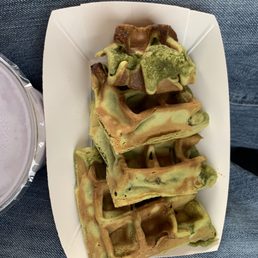 Matcha mochi waffles Matcha mochi waffles