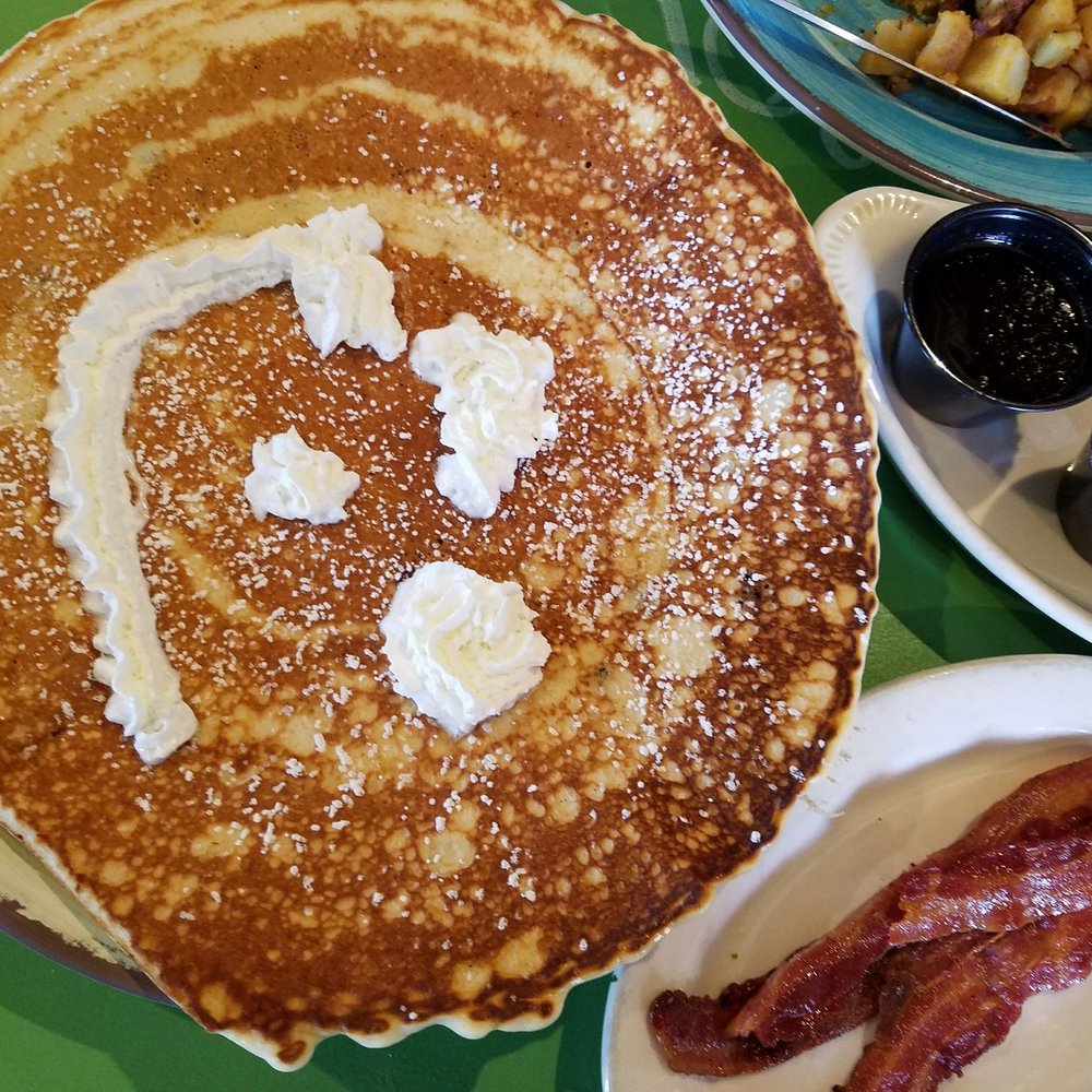 Williamsburg Snack Bar - Super fluffy blueberries pancake had to be shared by all! - Sandwiches Near Me - Haydenville, Massachusetts
