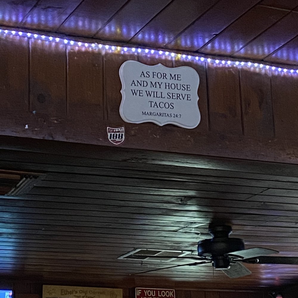 Ethel's Old Corral - a sign on the ceiling - American Near Me - Bakersfield, California Ethel's Old Corral - a sign on the ceiling - American Near Me - Bakersfield, California