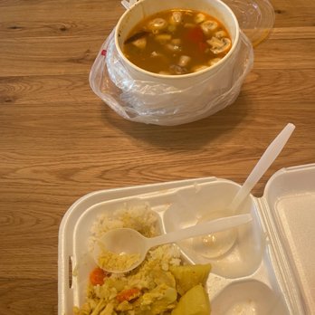 Thai Basil - Tom yum soup, 67A. Yellow Curry Fried Rice with Chicken, Beef, Pork - Thai Near Me - Fullerton, California Thai Basil - Tom yum soup, 67A. Yellow Curry Fried Rice with Chicken, Beef, Pork - Thai Near Me - Fullerton, California