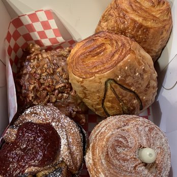 Benji's Bakery & Cafe - Pecan sticky bun, peanut butter and jelly gorilla bread, matcha cruffin, jalapeño ham and Swiss croissant, guava cheese croissant - Bakeries Near Me - Anchorage, Alaska