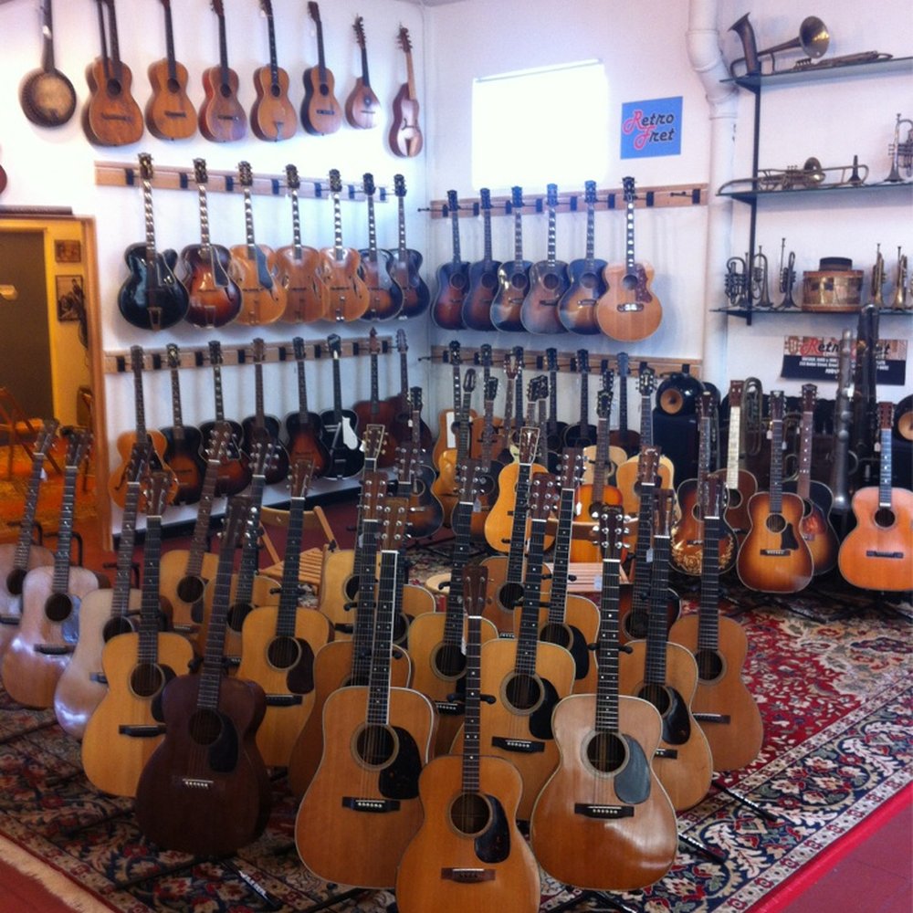 Great selection of Gibson, Martin and a few Guild's.