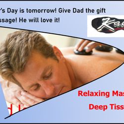 Tomorrow is Father's Day! Give your dad a smile and a day to remember! Send him to us for a well deserved gift of massage!