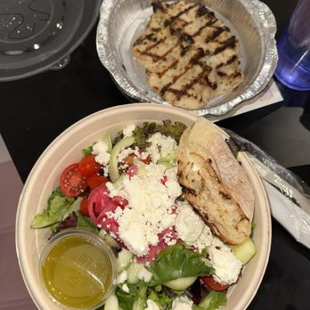 Westville - Greek salad no olives. Sub dressing to lemon olive oil. Grilled chicken - American Near Me - New York, New York Westville - Greek salad no olives. Sub dressing to lemon olive oil. Grilled chicken - American Near Me - New York, New York