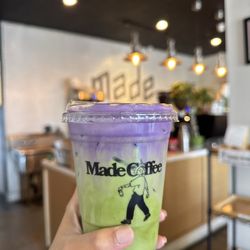 Ube matcha latte