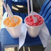 Photo of Snowizard Snoball Stand - New Orleans, LA, United States. Kiddie sized samples of dream sickle cream and nectar cream.