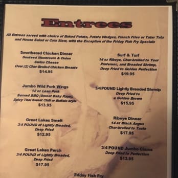 Jodi's Tangled Antler - Great Michigan fish on the menu.  Don't see smelt on the menu very often. - Pubs Near Me - Beulah, Michigan