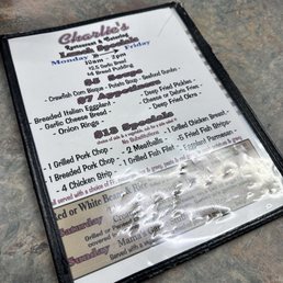 Front of menu