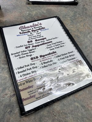 Menu photo 1 Charlie's Restaurant & Catering Violet, LA