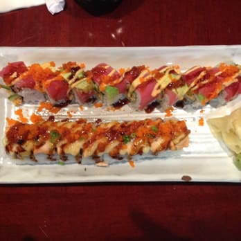 Sushiland - Golden Gate Roll (top) & Lion King Roll (bottom) - Japanese Near Me - Hayward, California