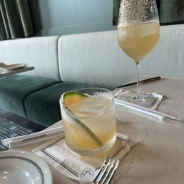 Mocktails - melon (foreground) and spritzer Mocktails - melon (foreground) and spritzer