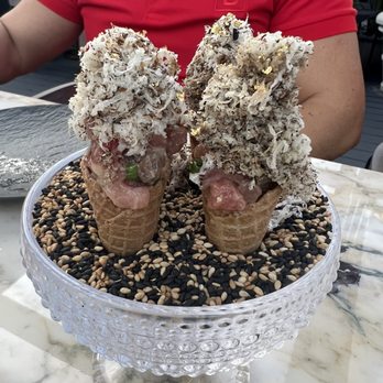 Giselle Miami - Tuna truffle cones - Mediterranean Near Me - Miami, Florida Giselle Miami - Tuna truffle cones - Mediterranean Near Me - Miami, Florida