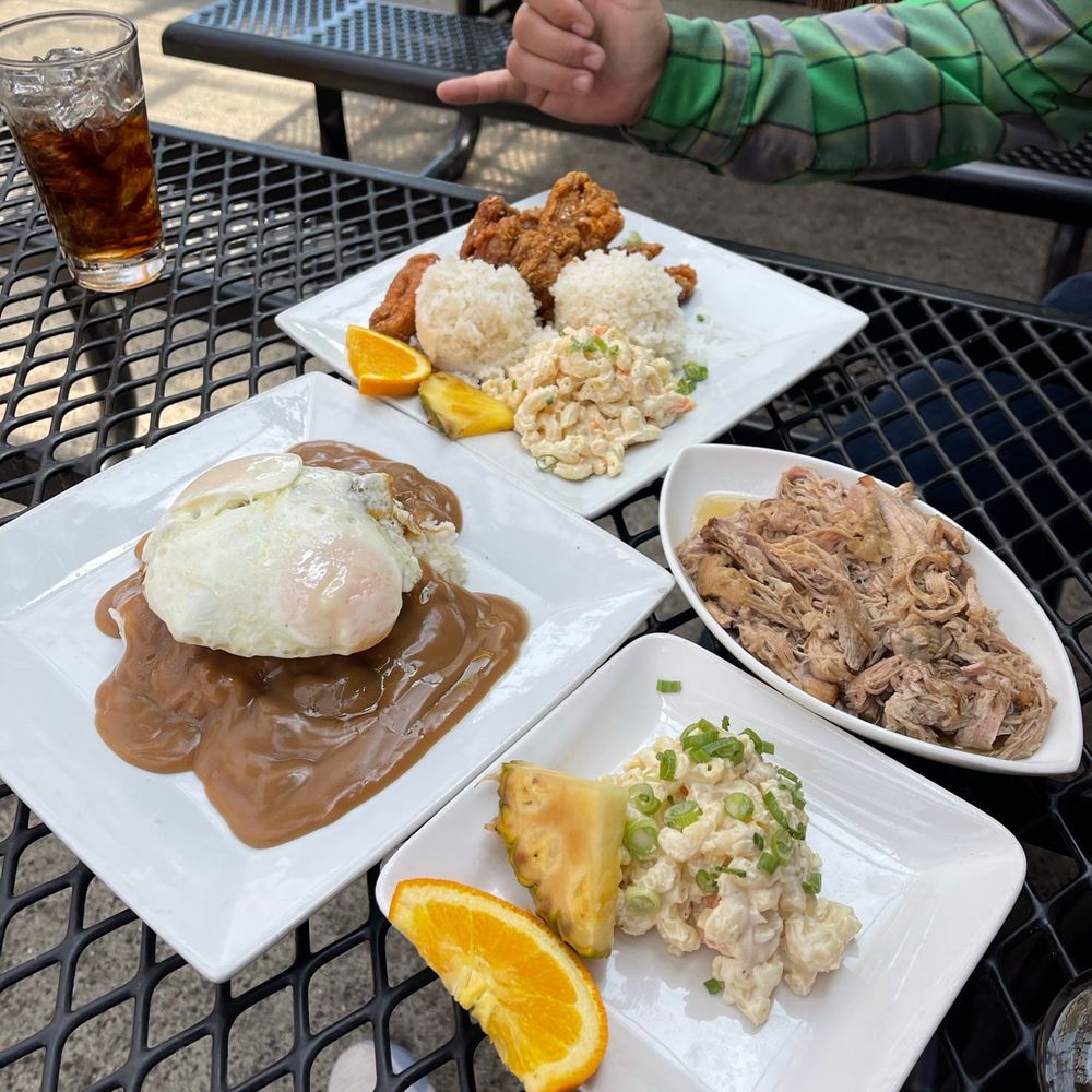 Da' Hui - Loco Moko, Garlic Chicken Plate, Portland's Best Kalua Pork Plate, macaroni salad - Hawaiian Near Me - Portland, Oregon Da' Hui - Loco Moko, Garlic Chicken Plate, Portland's Best Kalua Pork Plate, macaroni salad - Hawaiian Near Me - Portland, Oregon