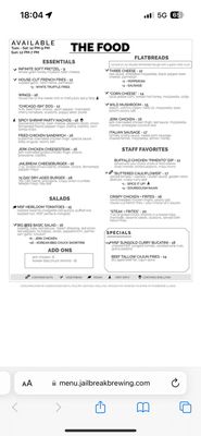 Menu photo 8 Jailbreak Foodworks Laurel, MD Menu photo 8 Jailbreak Foodworks Laurel, MD