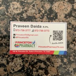 Princeton Pharmacy - Business Card for Princeton Pharmacy