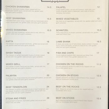 Palmyra Mediterranean House - Menu (March 2020) - Middle Eastern Near Me - Etobicoke, Ontario Palmyra Mediterranean House - Menu (March 2020) - Middle Eastern Near Me - Etobicoke, Ontario