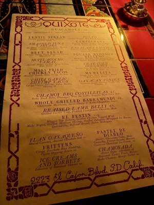 Menu photo 1 Quixote San Diego, CA Menu photo 1 Quixote San Diego, CA