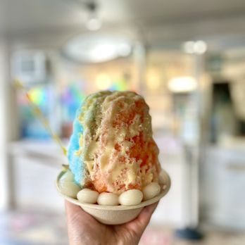 Lahaina Shave Ice - Keiki size- blue hawaiian, Lychee, POG with mochi and condensed milk - Desserts Near Me - Honolulu, Hawaii