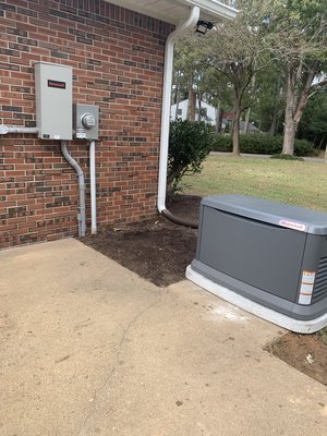 Whole home generator installation - 20 kw whole home generator with automatic transfer switch this customer looses power for no longer than 10 seconds now