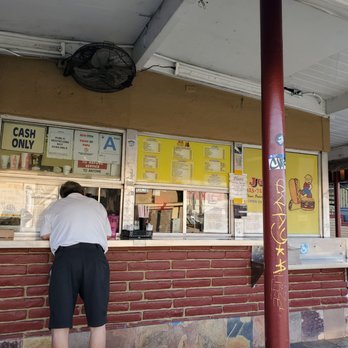 J & S - The order window, with the menu on the window. Everything reasonably priced. - Mexican Near Me - Montebello, California