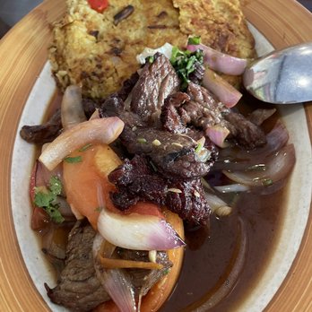 Chalan on the Beach - Tacu tacu with Lomo Saltado - Latin American Near Me - Miami Beach, Florida Chalan on the Beach - Tacu tacu with Lomo Saltado - Latin American Near Me - Miami Beach, Florida