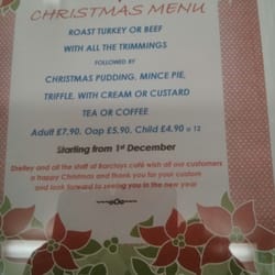 Barclays Cafe - Christmas dinner is amazing and you get three causes :)