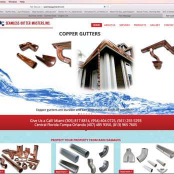 Seamless Gutter Masters - The photo of copper rain gutters was STOLEN from our webpage! Seamless Gutter Masters DID NOT INSTALL THESE GUTTERS!! Fraudulent! - Gutter Services Near Me - Hialeah, Florida Seamless Gutter Masters - The photo of copper rain gutters was STOLEN from our webpage! Seamless Gutter Masters DID NOT INSTALL THESE GUTTERS!! Fraudulent! - Gutter Services Near Me - Hialeah, Florida