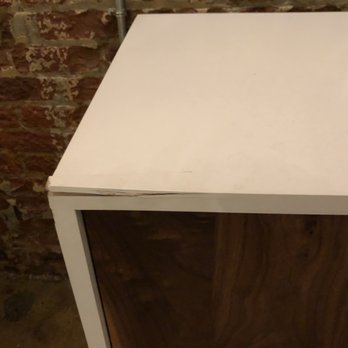 FlatRate Moving - Smashed front corner of credenza - Movers Near Me FlatRate Moving - Smashed front corner of credenza - Movers Near Me