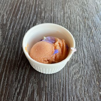 Park Winters Dining - Peach champagne sorbet - New American Near Me - Winters, California