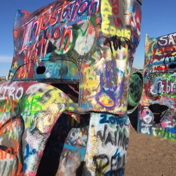 Cadillac Ranch - Tail of one of the caddies. - Landmarks & Historical Buildings Near Me - Amarillo, Texas Cadillac Ranch - Tail of one of the caddies. - Landmarks & Historical Buildings Near Me - Amarillo, Texas